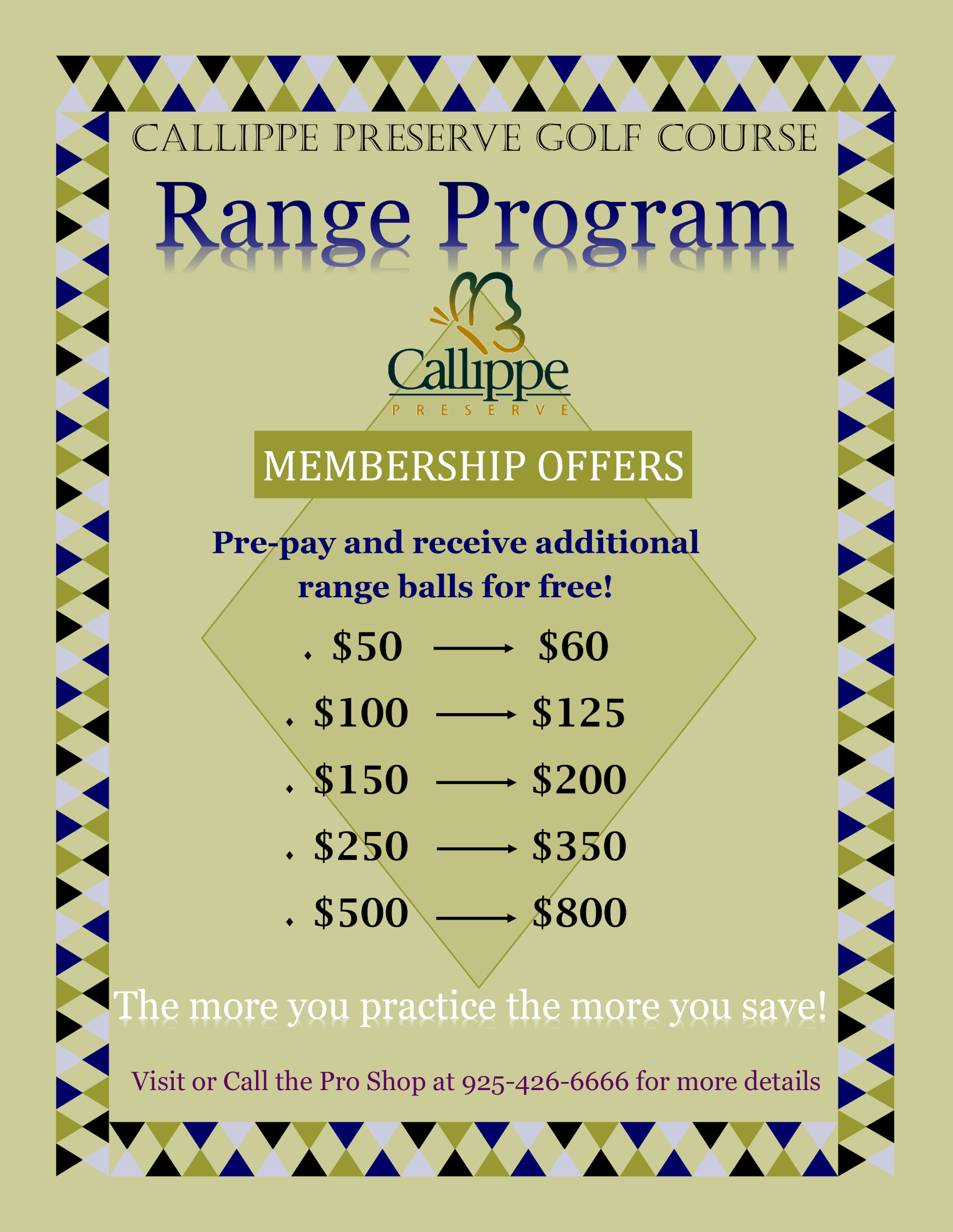 Callippe Preserve Golf Course | Driving Range - (March 2024) Callippe Preserve Golf Course Driving Range – (March 2024) CPGC (2024) Driving Range Program Membership Offers (Flyer)